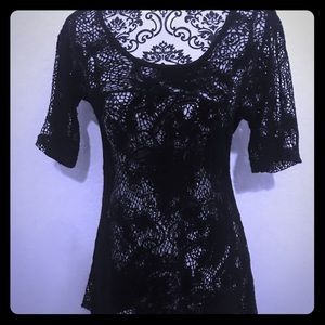 🖤Black Lace top! Perfect Swimsuit Cover-Up Size Small🖤